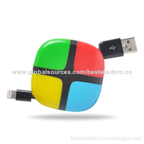 New Design Retractable Charging and Data USB Cable for iPhone and iPad (80cm)New